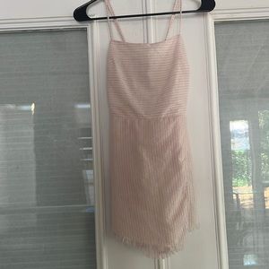 Pink striped mini dress romper